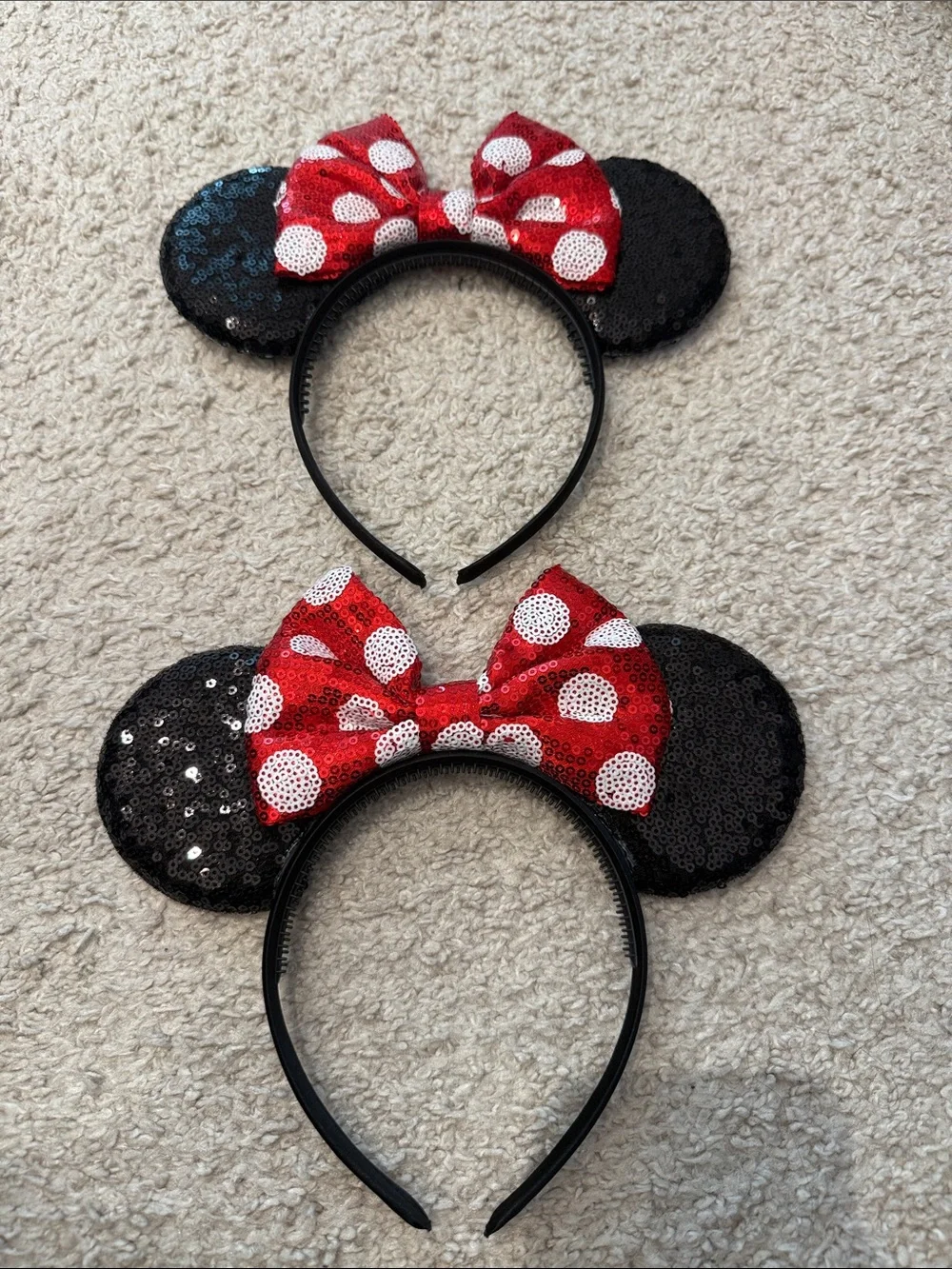Sequin Minnie-Style Headband with Red Polka Dot Bow - Kids Accessories